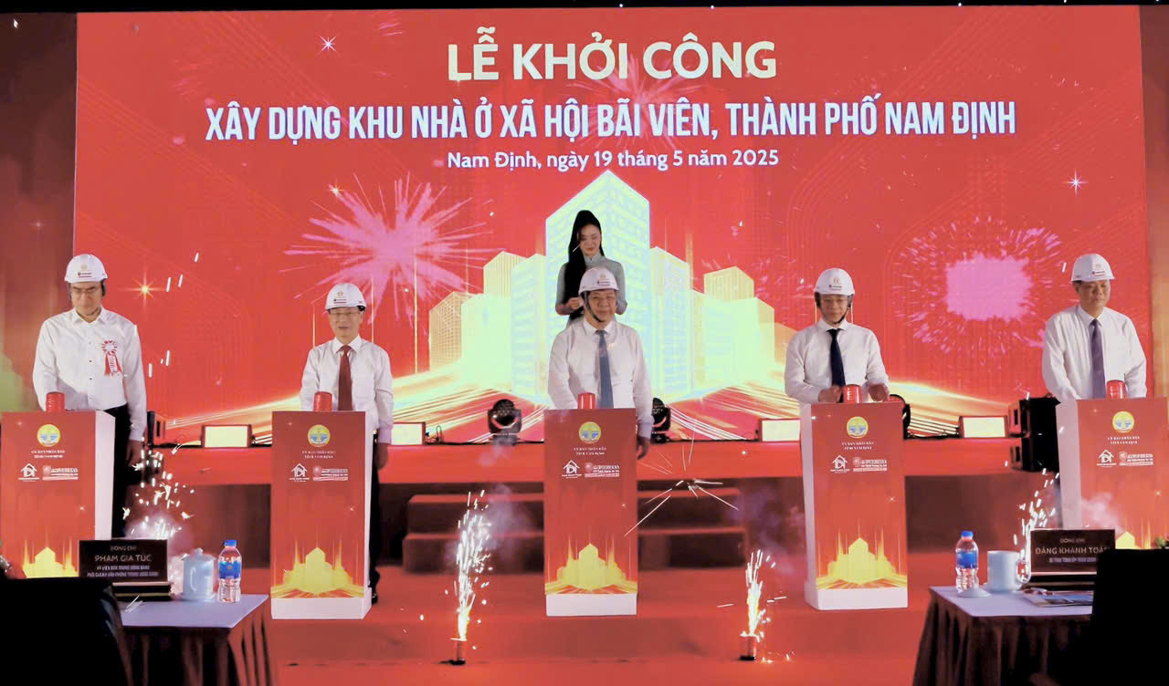 Nam Định khởi công khu nhà ở xã hội Bãi Viên với hơn 1.100 căn hộ cho người thu nhập thấp